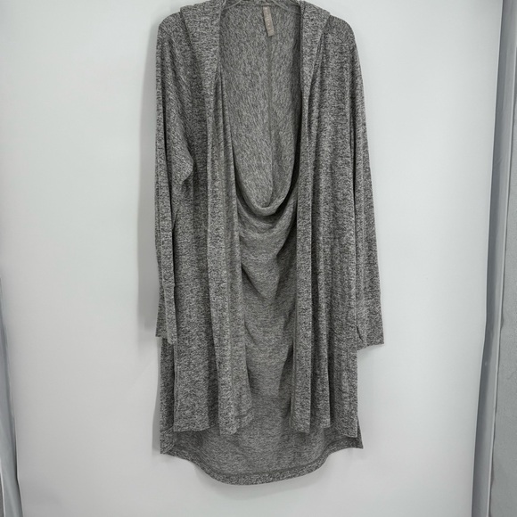 Athleta Harmony Wrap Cardigan Hoodie Size 1X Marled Gray Longline Lounge - Picture 12 of 12
